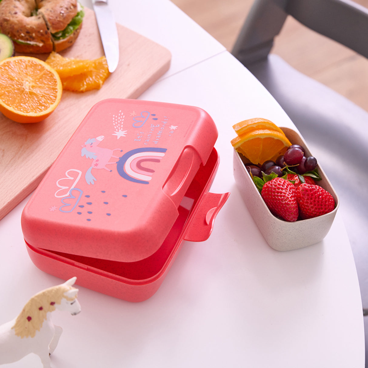 Koziol Organic Coral Red Lunch Box Med Separation Skål Candy L Dreams