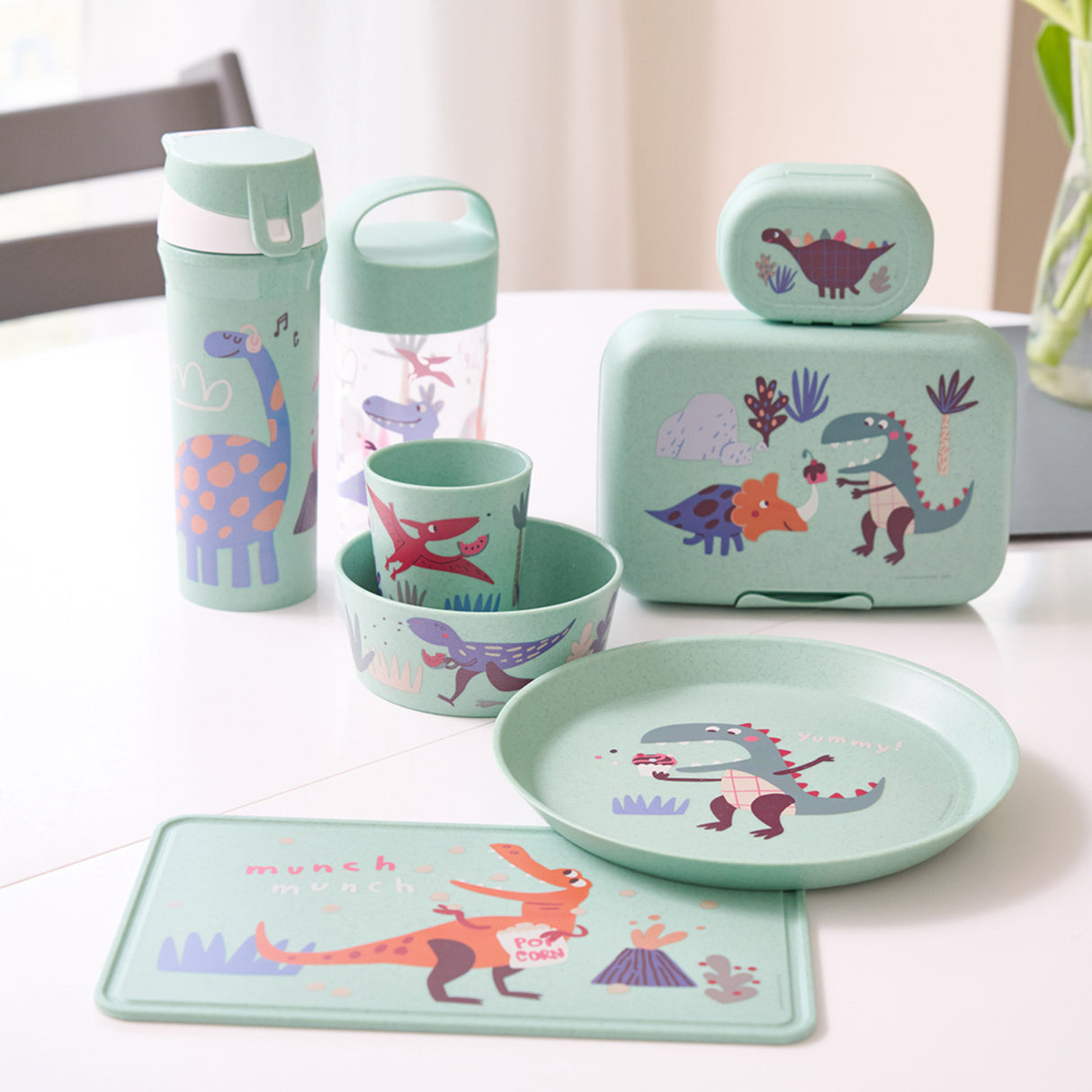 Koziol Organic Sage Green Small Tallrik + Skål + Kopp Connect Rex