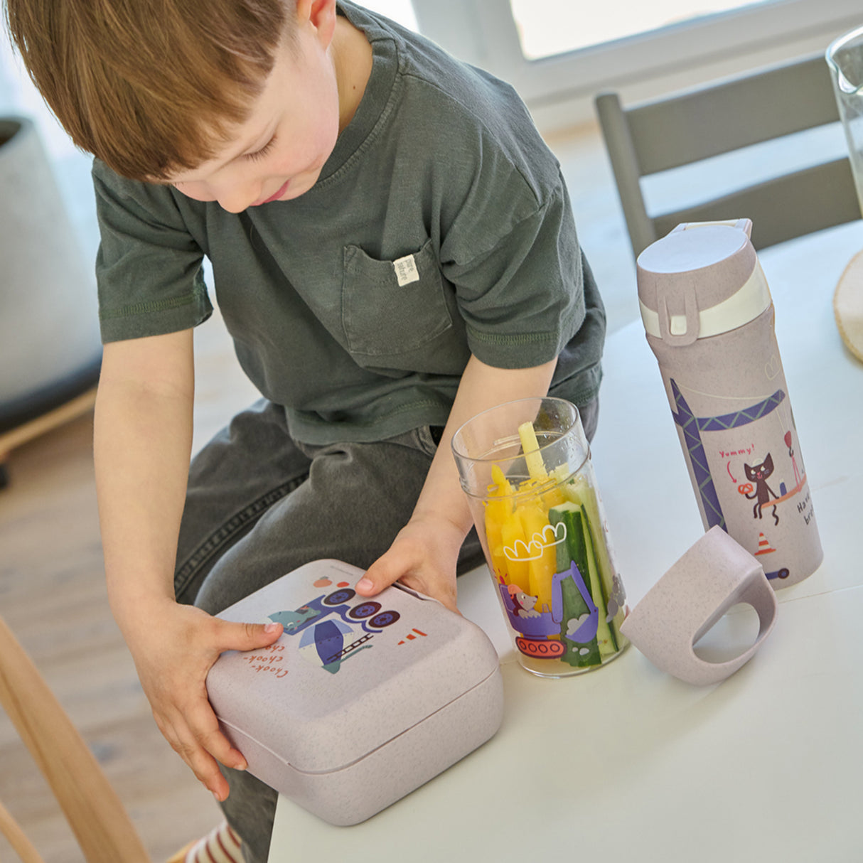 Koziol Organic Purple Grey Lunch Box Med Separation Skål Candy L Trucks