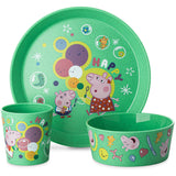 Koziol Organic Spring Green Small Tallrik + Skål + Kopp Connect Peppa Pig Pop