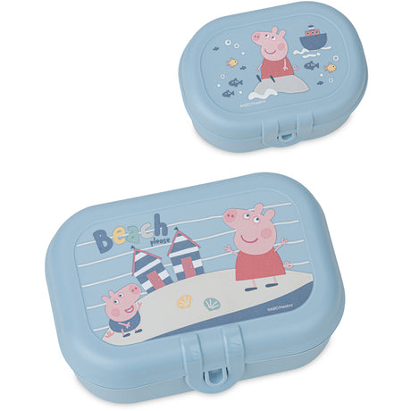 Koziol Powder Blue Lunch Box Sett + Water Flaska 200Ml Peppa Pig Waves To Go