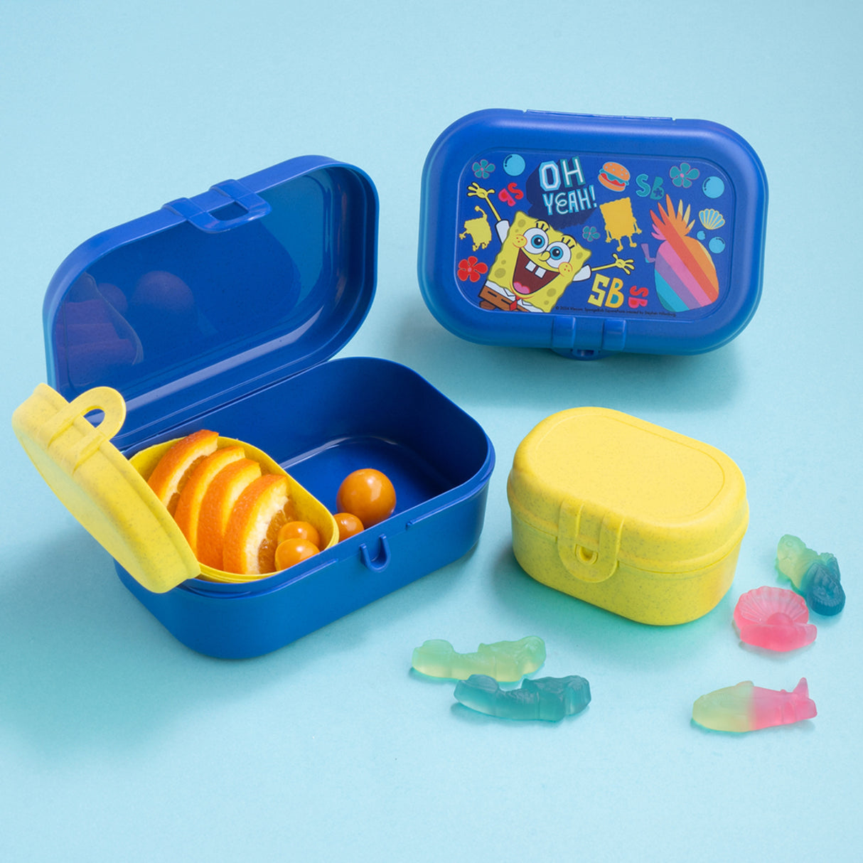 Koziol Organic Space Blue Lunch Box Sett Pascal Ready Mini Spongebob Squarepants