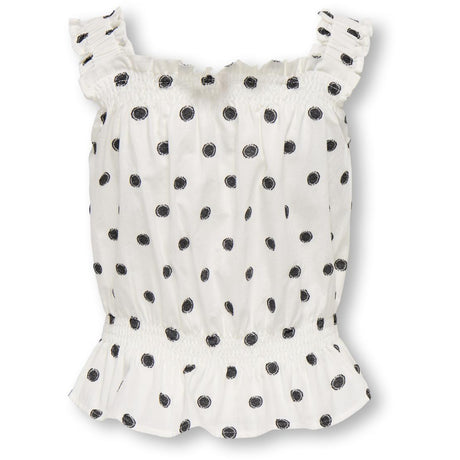 kids ONLY Cloud Dancer Black Dots Kogsweta Sl Topp Wvn
