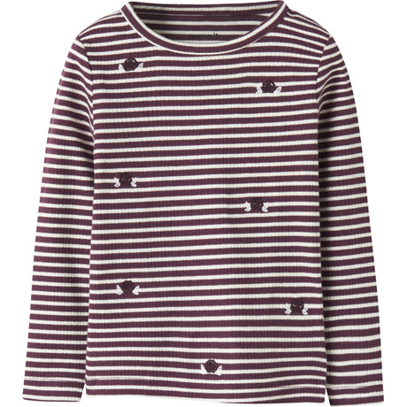 Name It Burgundy Nmfripeas Ls Top Box