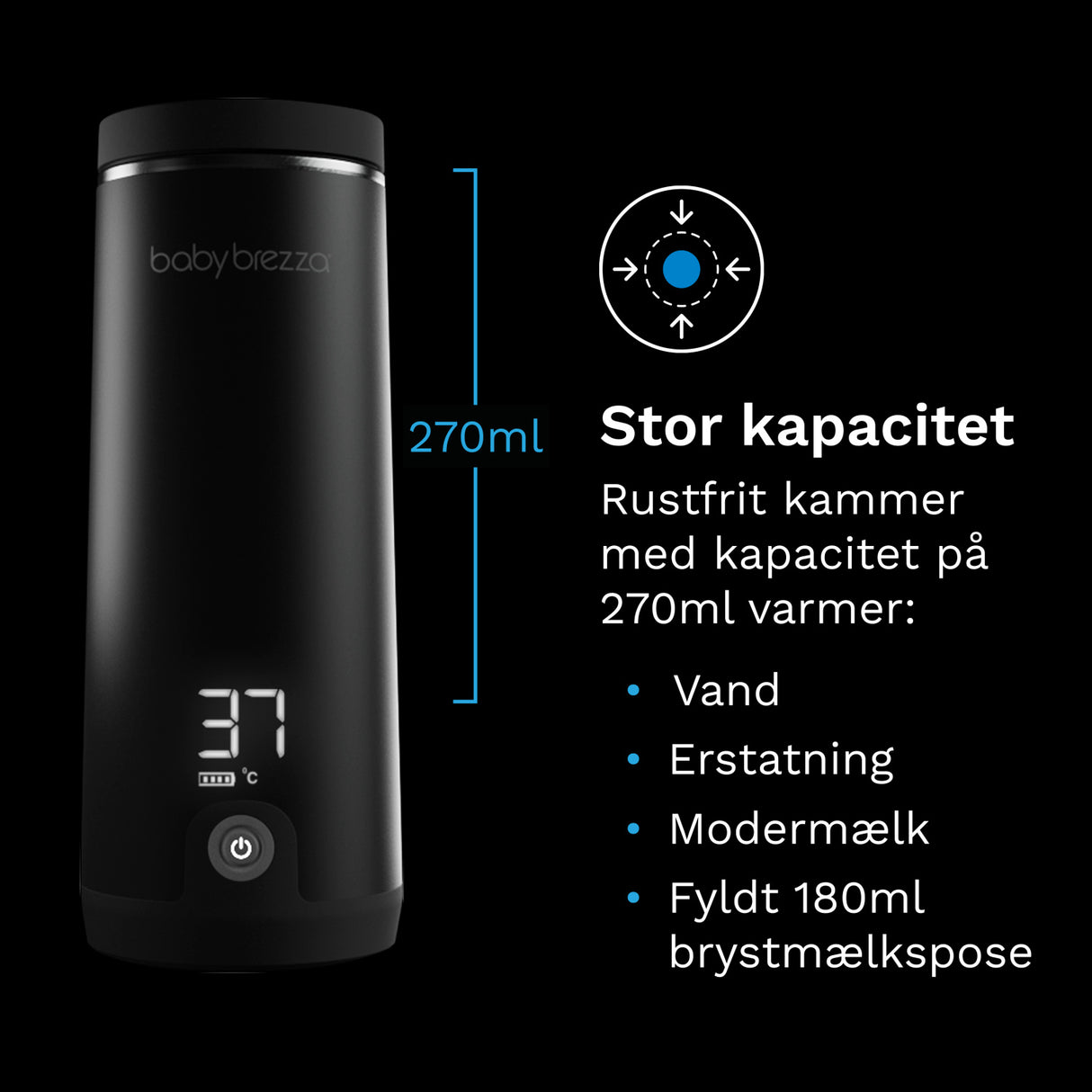 Baby Brezza Black Superfast Portable Flaska Warmer