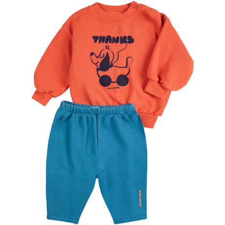 Bobo Choses Orange Rolling Dog Fleece Sett