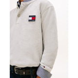 Tommy Hilfiger Mid Grey Heather Heritage Henley Waffle Tee Ls