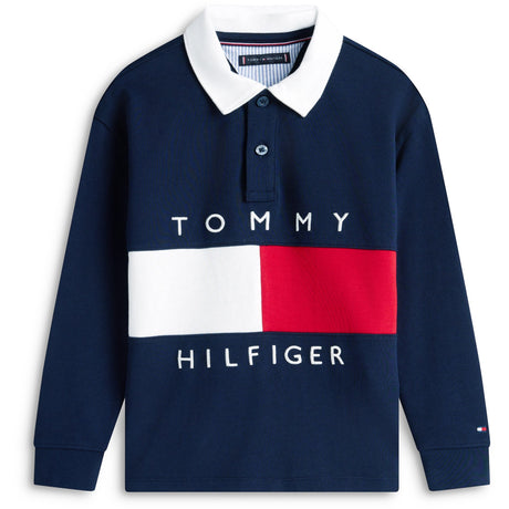 Tommy Hilfiger Dark Night Navy Heritage Flag Jersey Pikétröja Ls