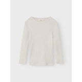 Lil'Atelier Turtledove Melange Nmnnalu Rib Wo/Mo Ls Slim Topp Lil