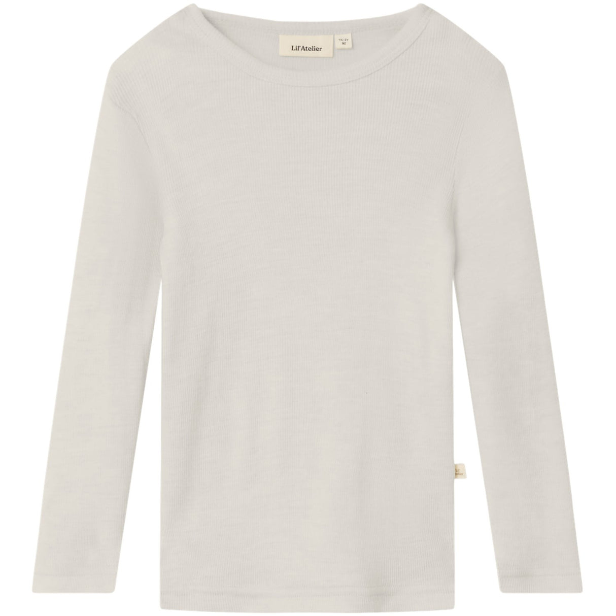 Lil'Atelier Turtledove Melange Nmnnalu Rib Wo/Mo Ls Slim Topp Lil