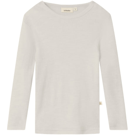 Lil'Atelier Turtledove Melange Nmnnalu Rib Wo/Mo Ls Slim Topp Lil