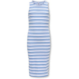 kids ONLY Riviera Mix White Stripes Kogbelfast Life Stripe Sl Midi Klänning Jrs