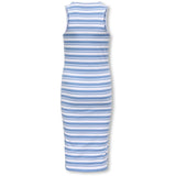 kids ONLY Riviera Mix White Stripes Kogbelfast Life Stripe Sl Midi Klänning Jrs