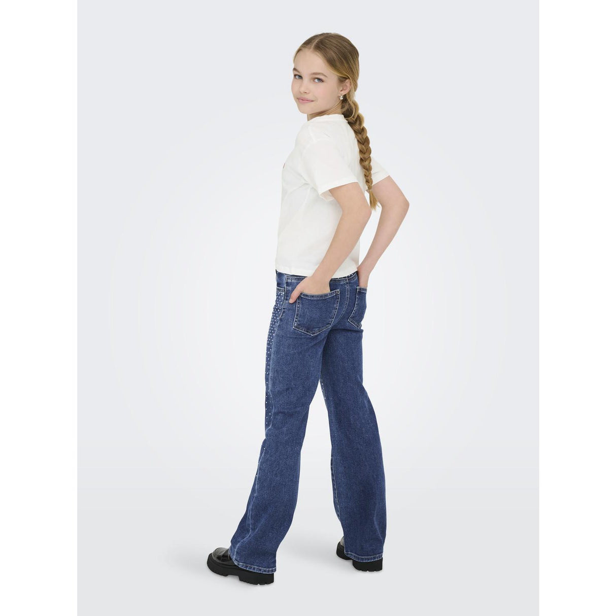 kids ONLY Cloud Dancer Heart Emb./Equestian Red Kogmaiken Life Cropheart Ss Topp Jrs Noos