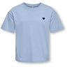 kids ONLY Soft Chambray Heart Emb/Night Sky Kogmaiken Life Cropheart Ss Topp Jrs Noos