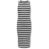 kids ONLY Black Mix White Stripes Kogbelfast Life Stripe Sl Midi Klänning Jrs