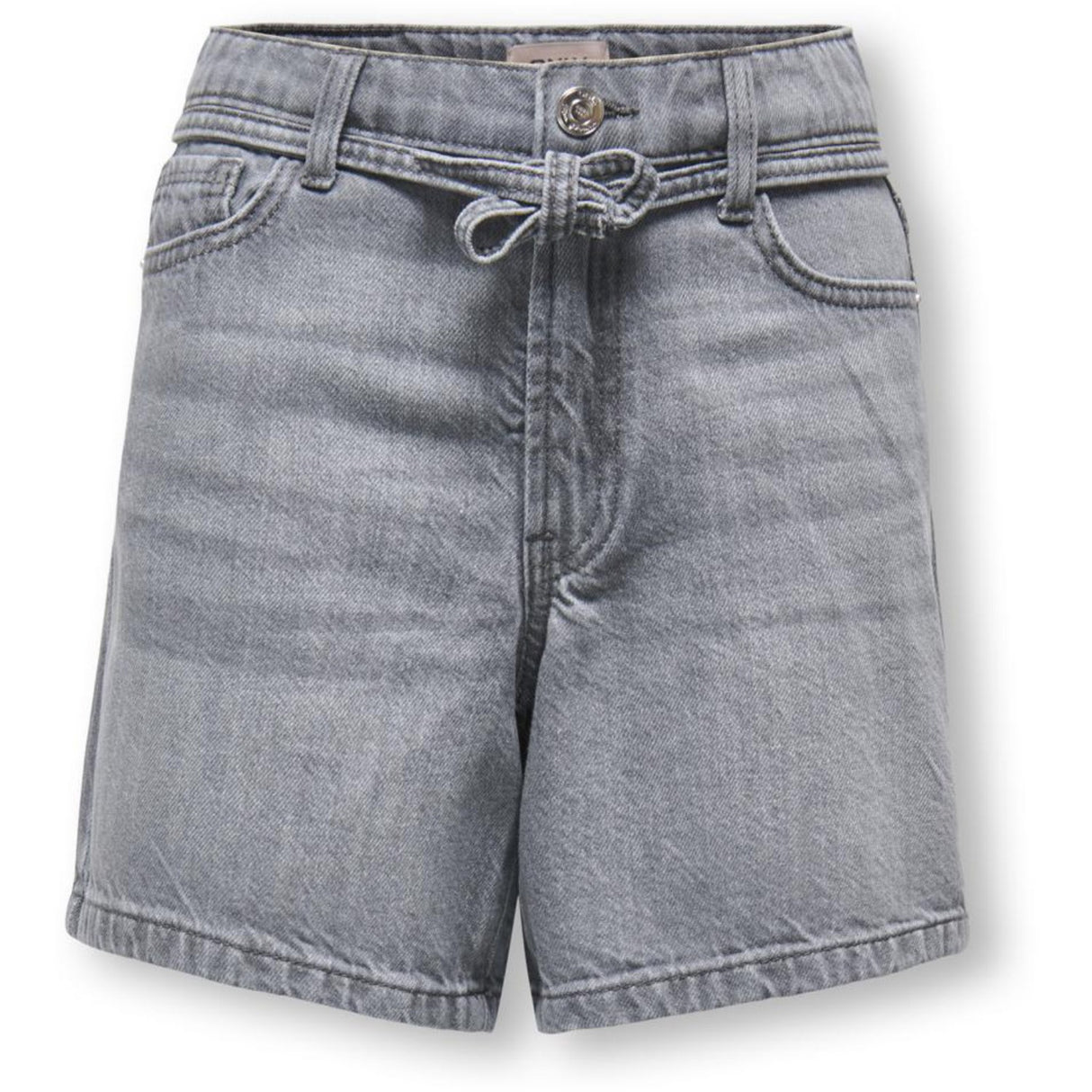 kids ONLY Medium Grey Denim Koggianna Hw Bälte Shorts Pimbox Dnm Noos