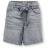 kids ONLY Medium Grey Denim Koggianna Hw Bälte Shorts Pimbox Dnm Noos