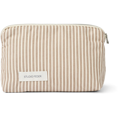 Studio Feder Brown Beach Stripe Celia Mini Toiletry Väska Bomull