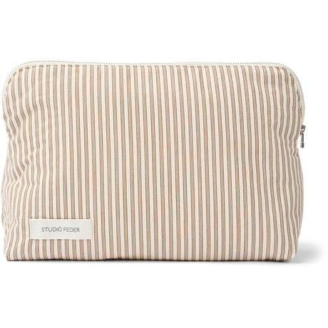 Studio Feder Brown Beach Stripe Celia Toiletry Väska Bomull