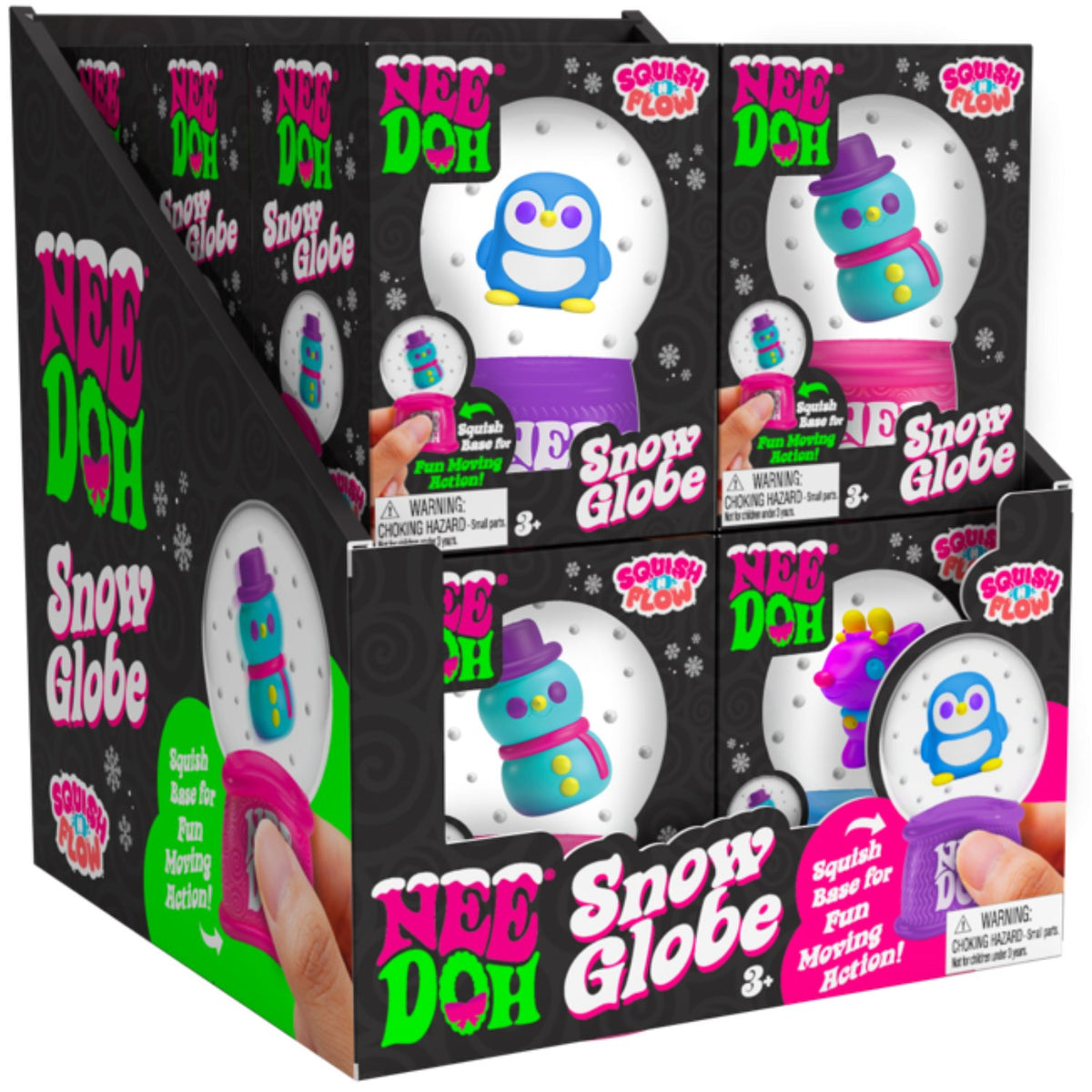 Köp NeeDoh Squish N Flow Snow Globe 3 Asst. CDU | Luksusbaby