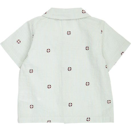 Müsli Tofu/ Ocean/ Mineral Red Seersucker Stripe S/S Skjorta Baby