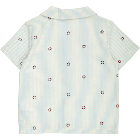 Müsli Tofu/ Ocean/ Mineral Red Seersucker Stripe S/S Skjorta