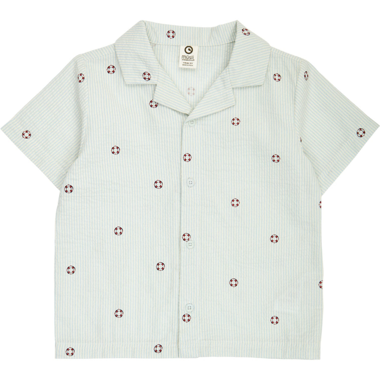 Müsli Tofu/ Ocean/ Mineral Red Seersucker Stripe S/S Skjorta