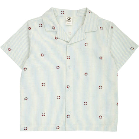 Müsli Tofu/ Ocean/ Mineral Red Seersucker Stripe S/S Skjorta