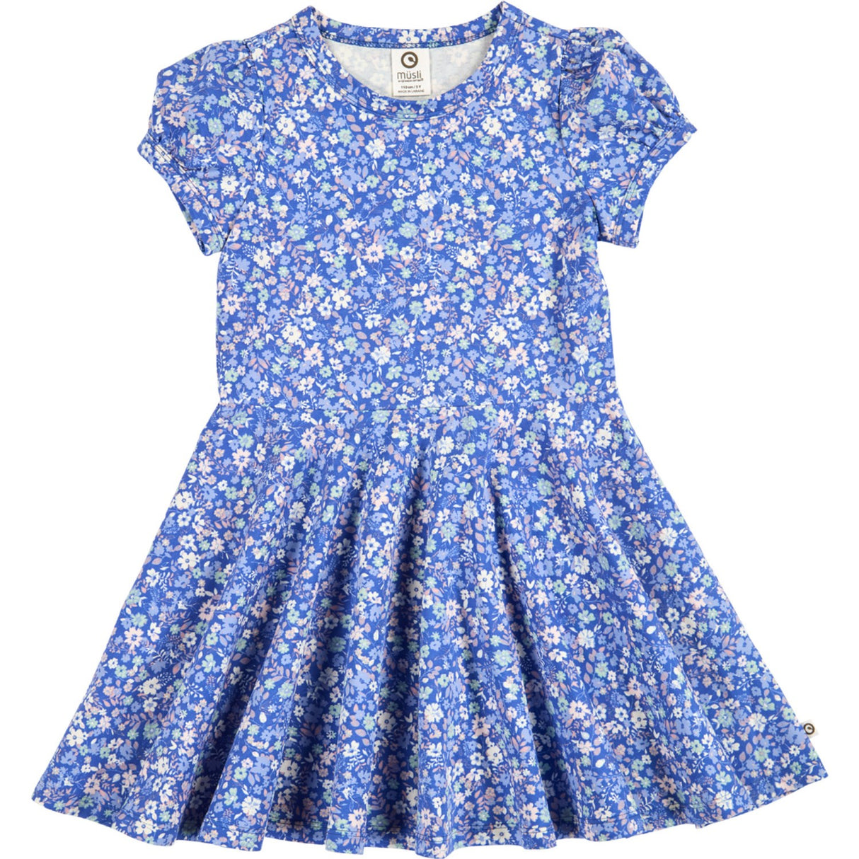 Müsli Azure Blue/ Nectar/ Tofu Primrose Puff S/S Swing Klänning