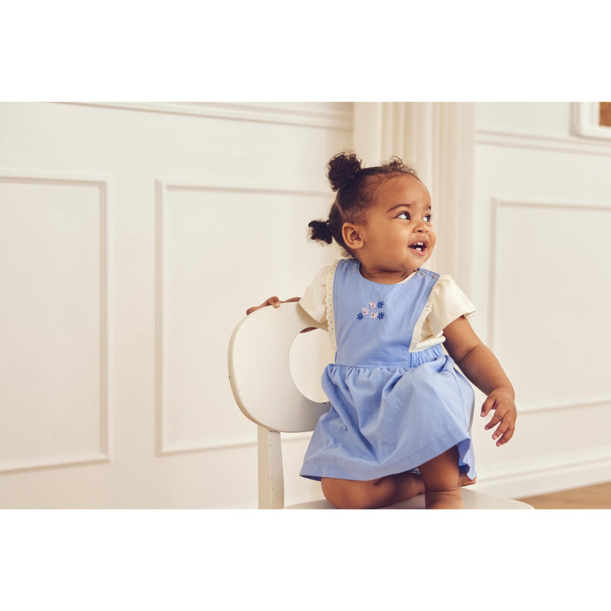 Müsli Shell Blue Spring Pinafore Klänning Baby