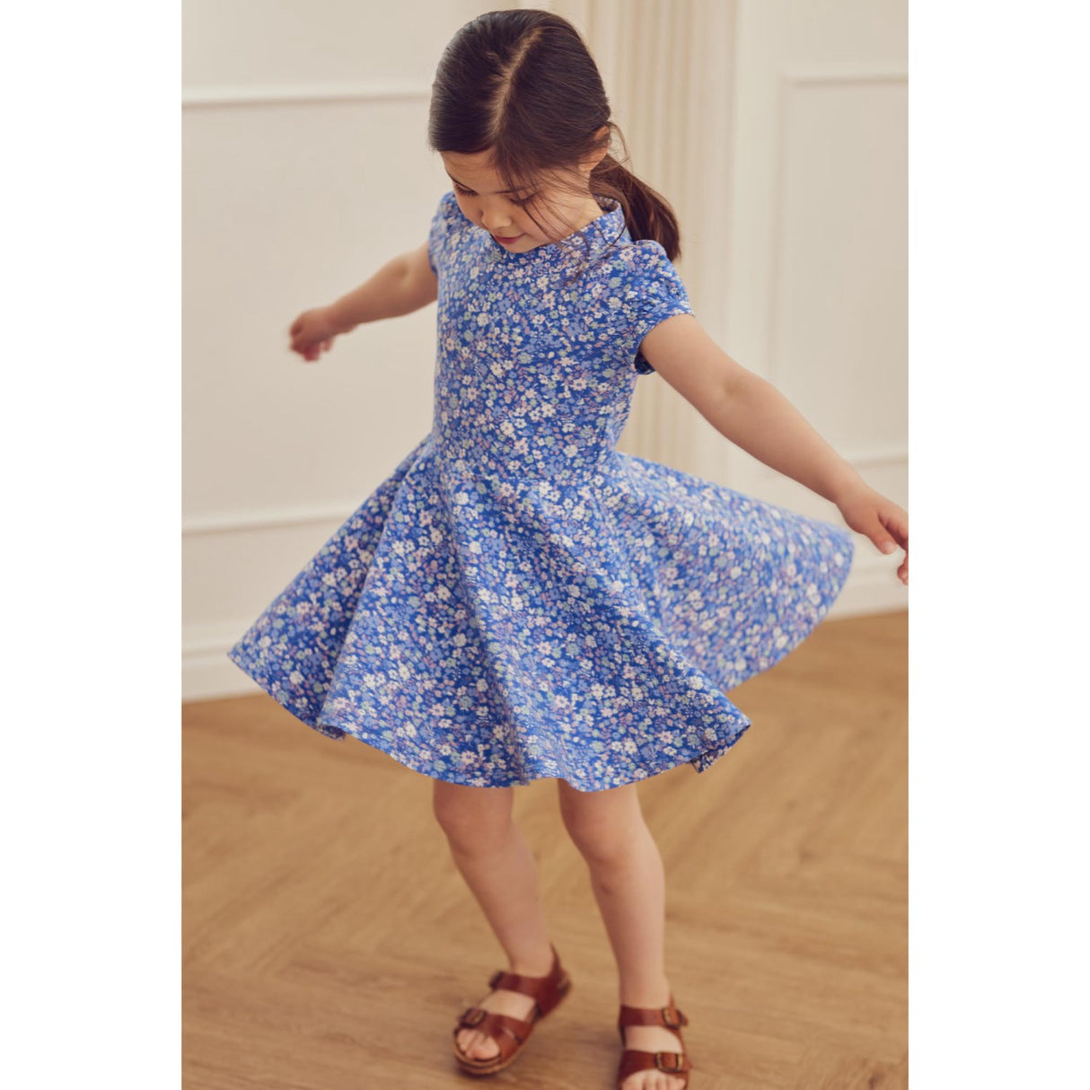 Müsli Azure Blue/ Nectar/ Tofu Primrose Puff S/S Swing Klänning