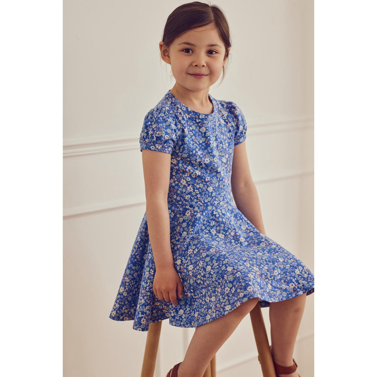 Müsli Azure Blue/ Nectar/ Tofu Primrose Puff S/S Swing Klänning