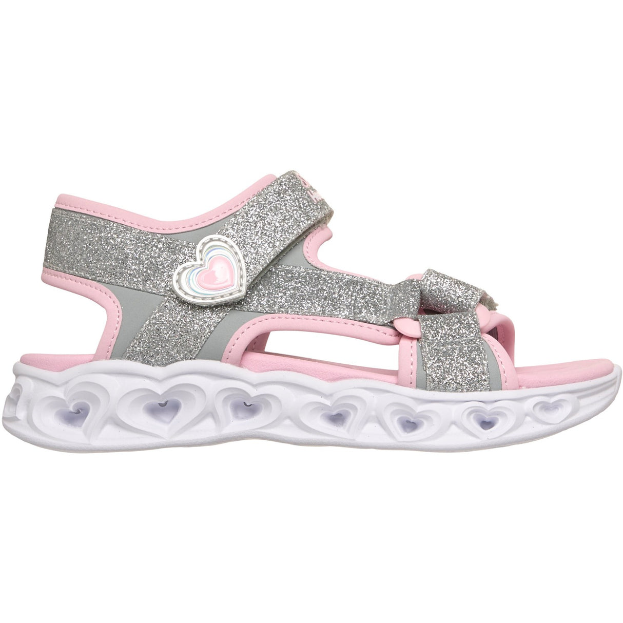 Skechers Silver Heart Lights Sandaler