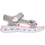 Skechers Silver Heart Lights Sandaler