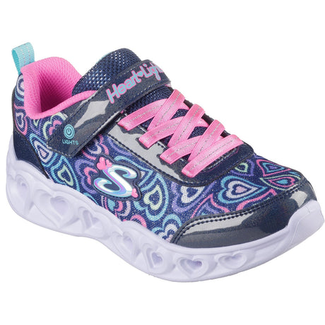 Skechers Navy Heart Lights - Boogie Love