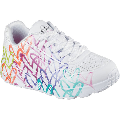 Skechers White Uno Lite - Metallic Joy