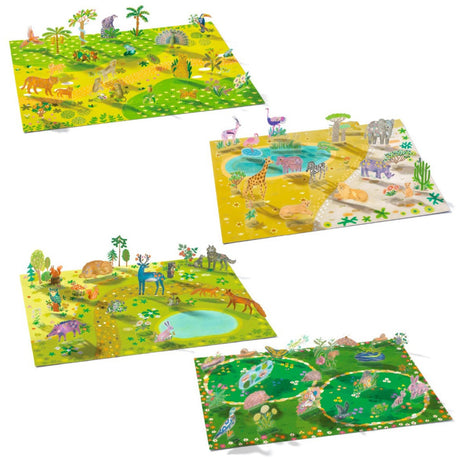 Djeco Creative Stående Klistermärken, Djur