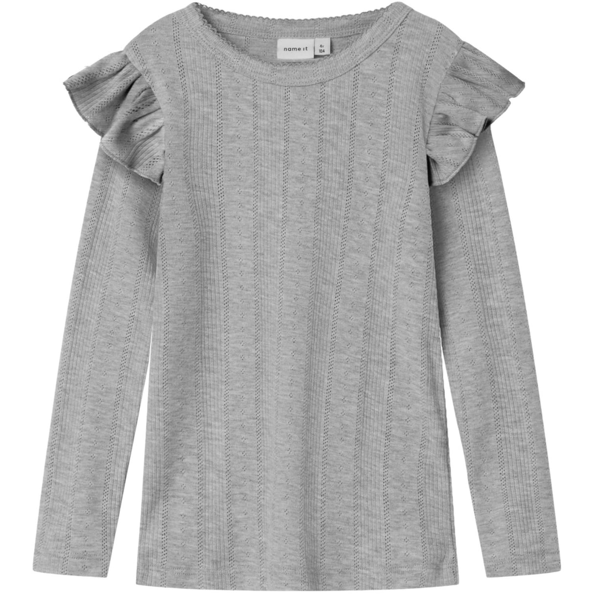 Name It Grey Melange Nmfjulia Ls Slim Topp Noos