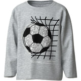 Name It Light Grey Melange Nkmdorak Ls Nreg Topp