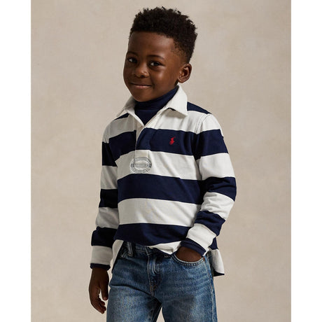 Polo Ralph Lauren White/Cruise Navy Rugby Pikétröja T-Shirt