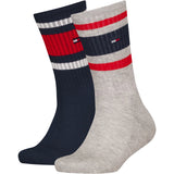Tommy Hilfiger Grey Melange Th Kids Strumpo 2P Sport Stripe