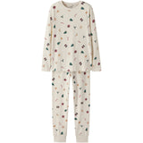 Name It Whitecap Gray Xmas AOP Nknvismas Ls Nightset