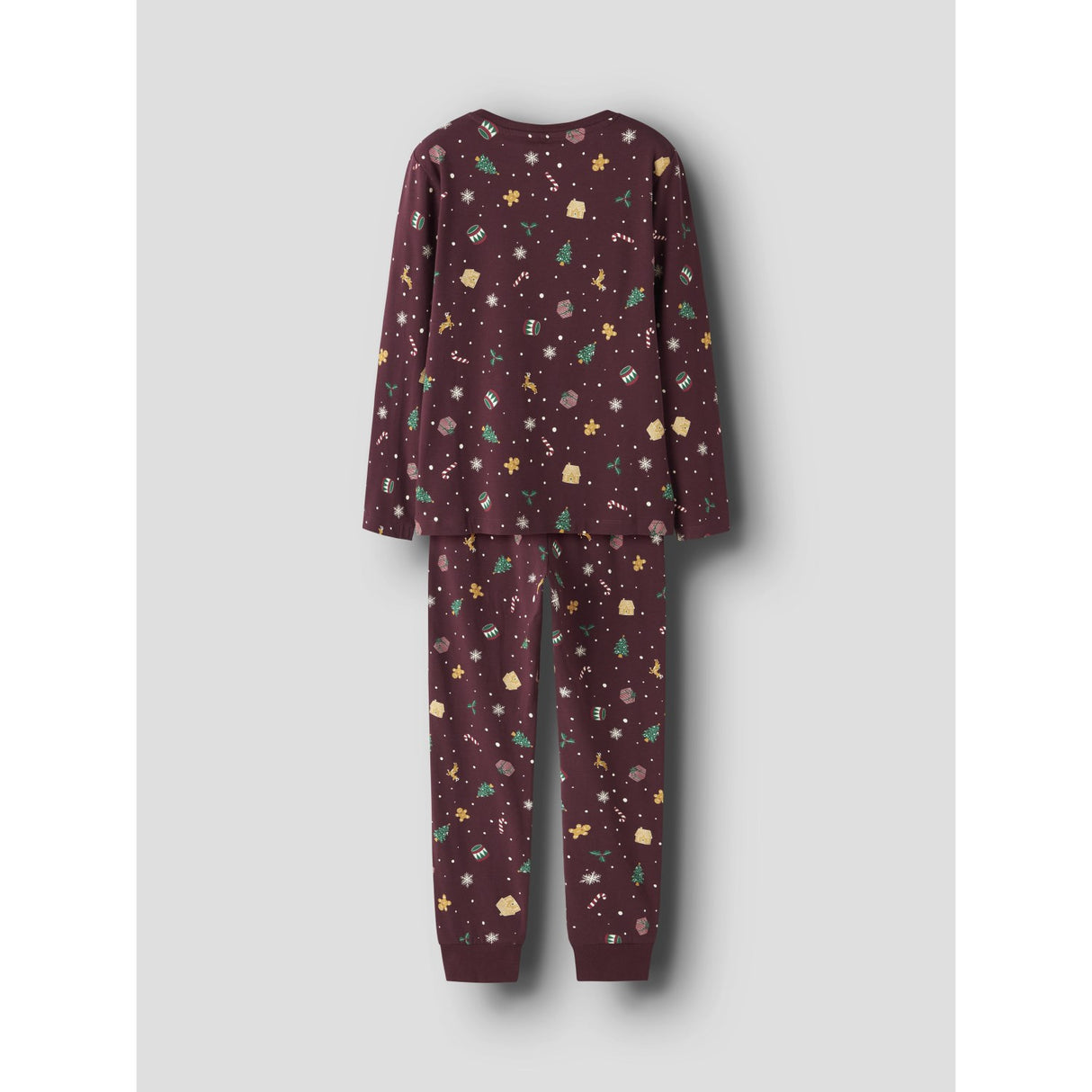 Name It Burgundy Xmas AOP Nknvismas Ls Nightset