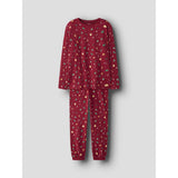 Name It Jester Red Xmas AOP Red Nanvismas Ls Nightset Voksen