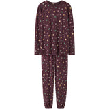 Name It Burgundy Xmas AOP Nanvismas Ls Nightset Voksen