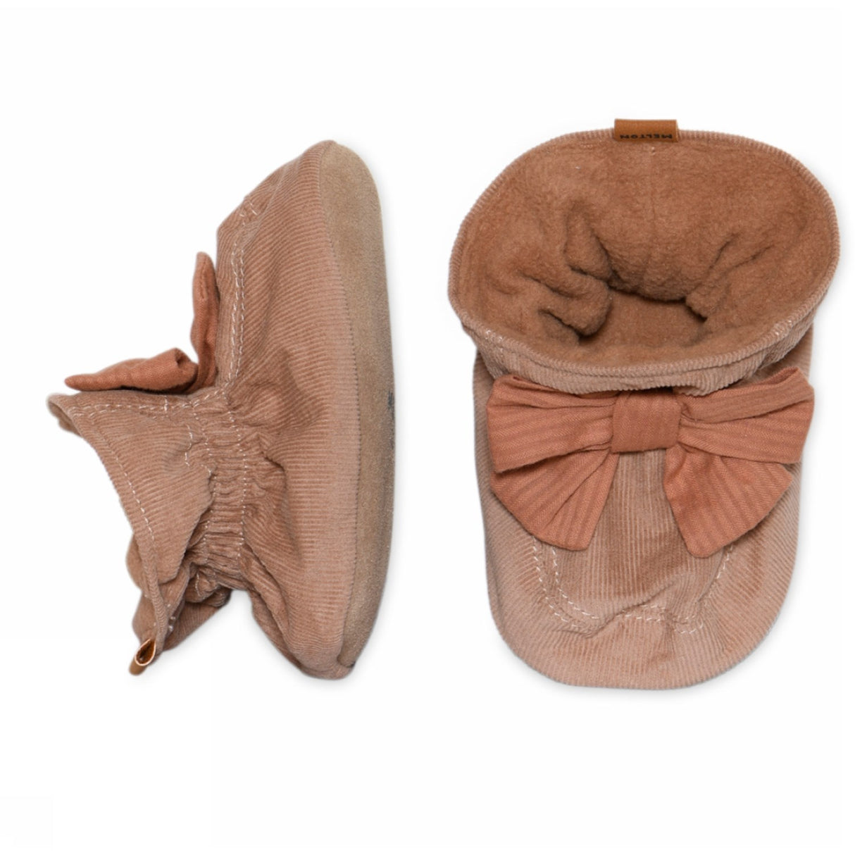 MELTON Tawny Brown Rosett Textile Slippers