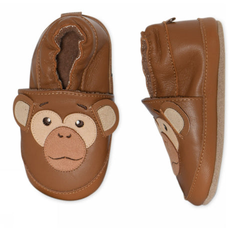 MELTON Cognac Monkey Leather Slippers