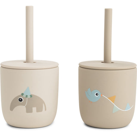 DonebyDeer Celebration Sand Silikon Sugerørskop 2-Pack