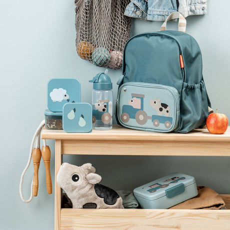 DonebyDeer Tiny Farm Blue Dricksburk Med Strån 350 Ml